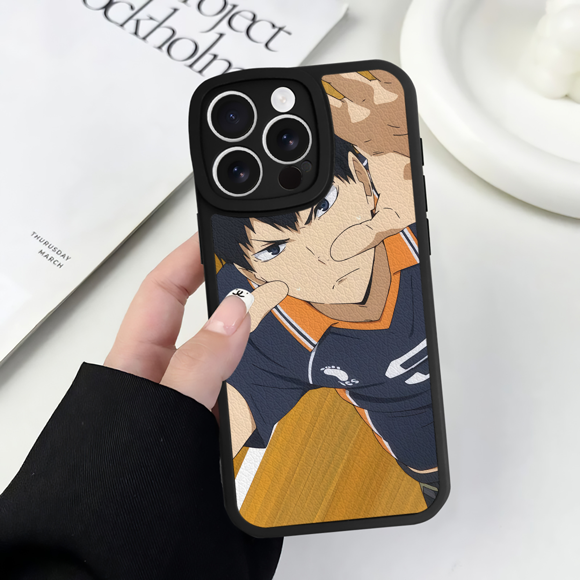 （画像用） ハイキュー!! Haikyu!! 【iPhone 16シリーズ対応】シリコンスマホケース（レザー調） 材質：シリコン
